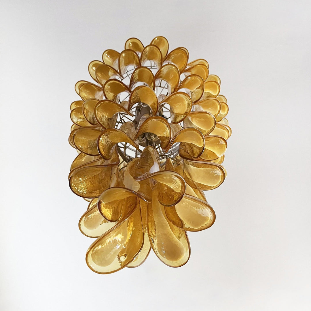 Murano Amber Petals Spiral Chandelier - Vakkerlight