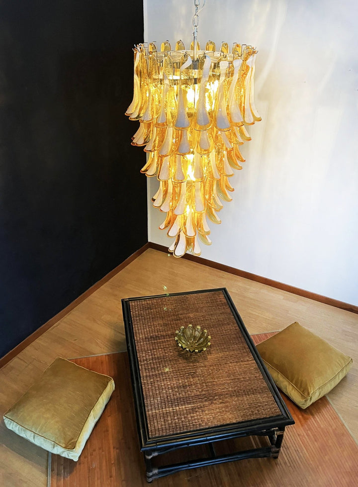 Murano Amber Petals Spiral Chandelier - Vakkerlight