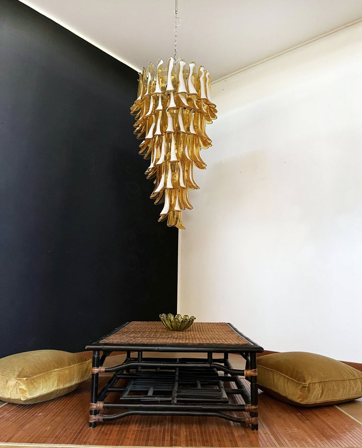 Murano Amber Petals Spiral Chandelier - Vakkerlight