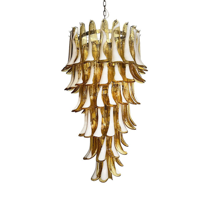 Murano Amber Petals Spiral Chandelier - Vakkerlight