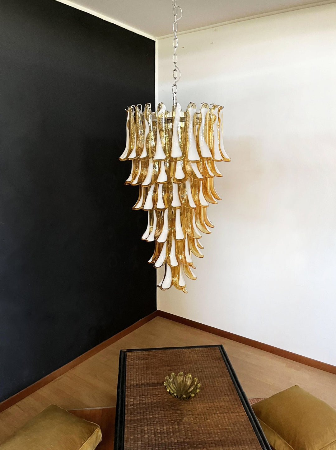 Murano Amber Petals Spiral Chandelier - Vakkerlight