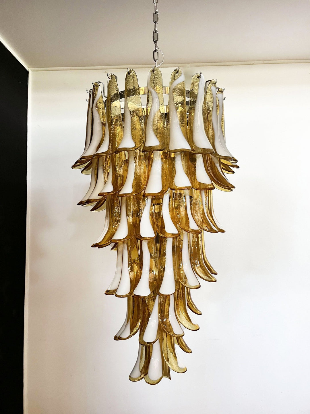 Murano Amber Petals Spiral Chandelier - Vakkerlight