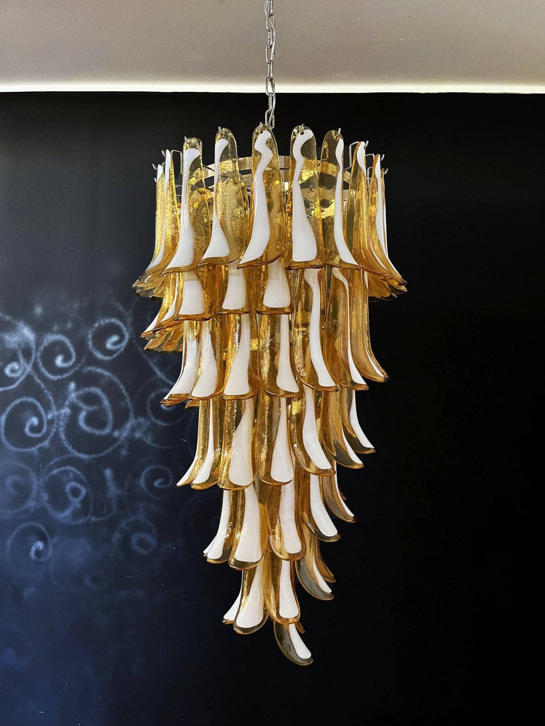 Murano Amber Petals Spiral Chandelier - Vakkerlight