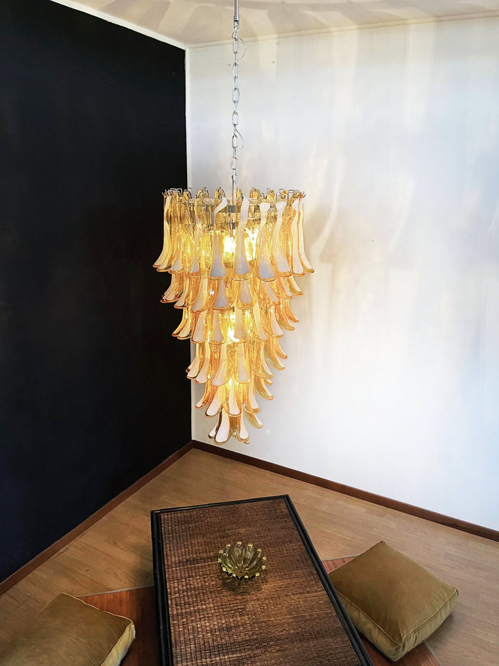 Murano Amber Petals Spiral Chandelier - Vakkerlight