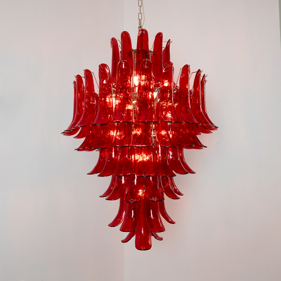 Murano Crimson Cascade Chandelier