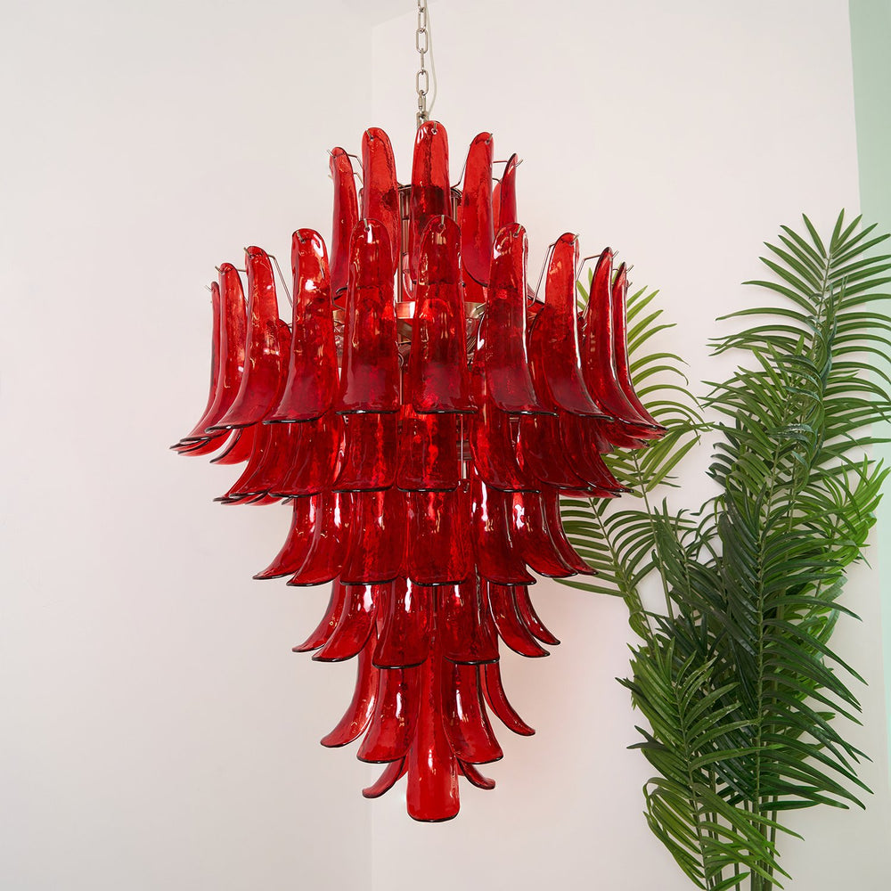 Murano Crimson Cascade Chandelier - Vakkerlight