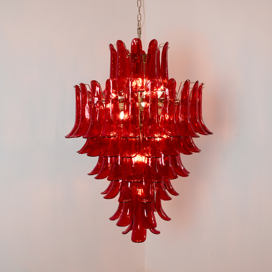 Murano Crimson Cascade Chandelier