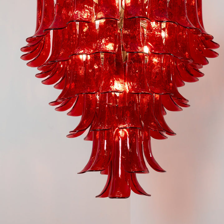 Murano Crimson Cascade Chandelier - Vakkerlight