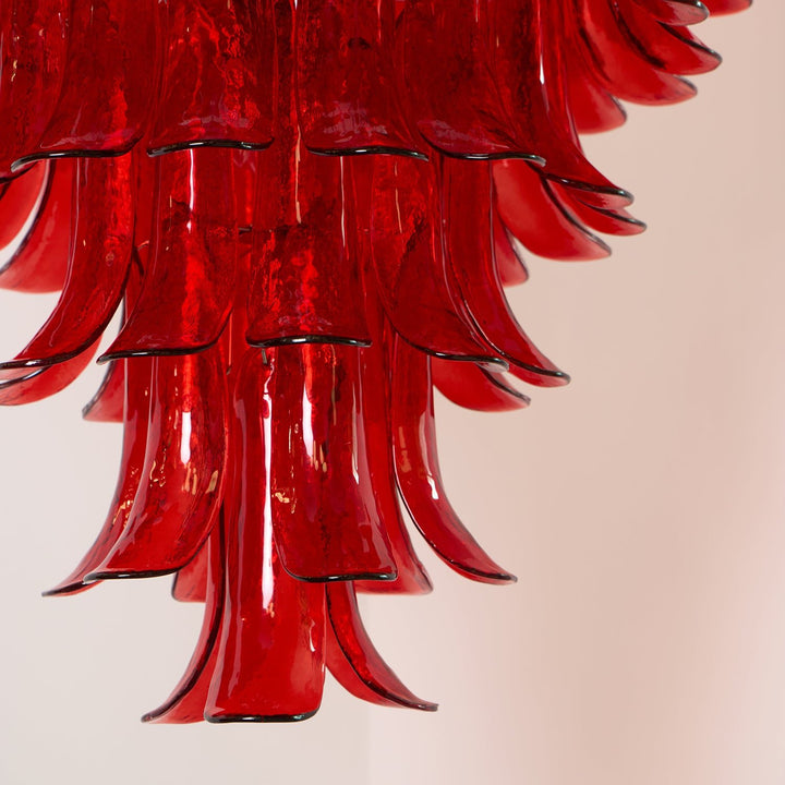 Murano Crimson Cascade Chandelier - Vakkerlight