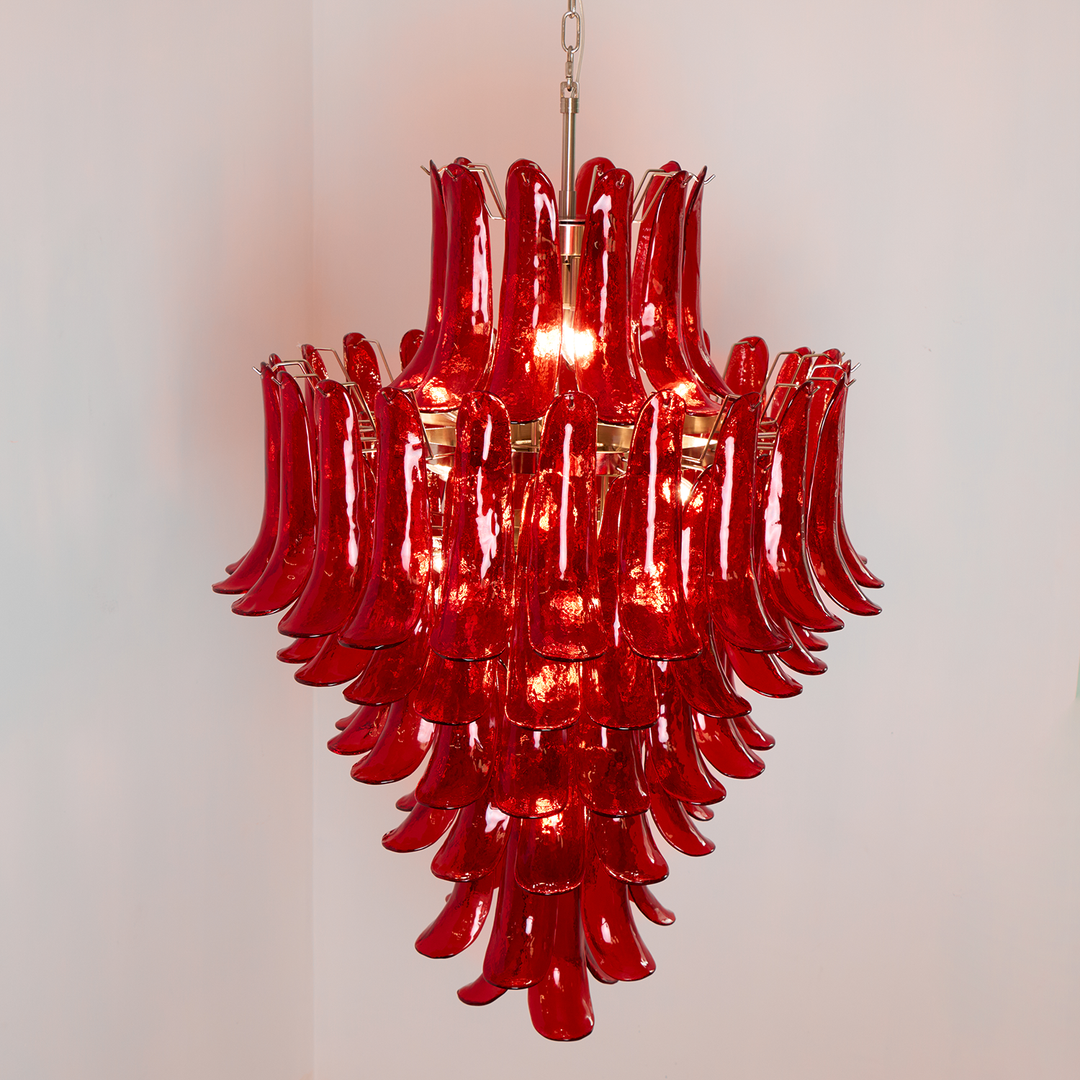 Murano Crimson Cascade Chandelier