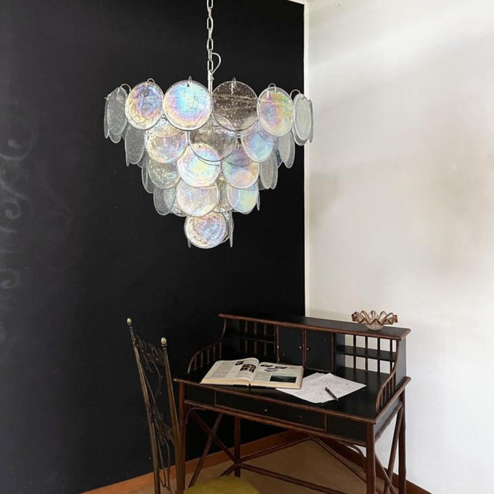 Murano Disc Iridescent Chandelier - Vakkerlight