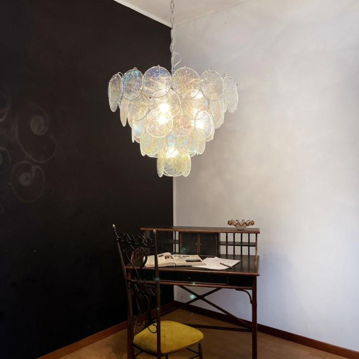 Murano Disc Iridescent Chandelier - Vakkerlight