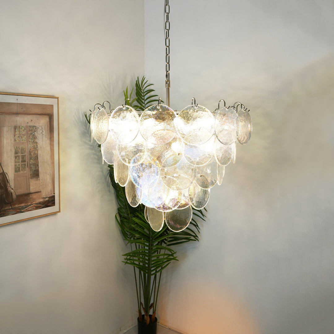 Murano Disc Iridescent Chandelier - Vakkerlight