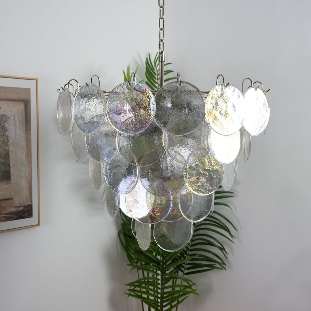 Murano Disc Iridescent Chandelier