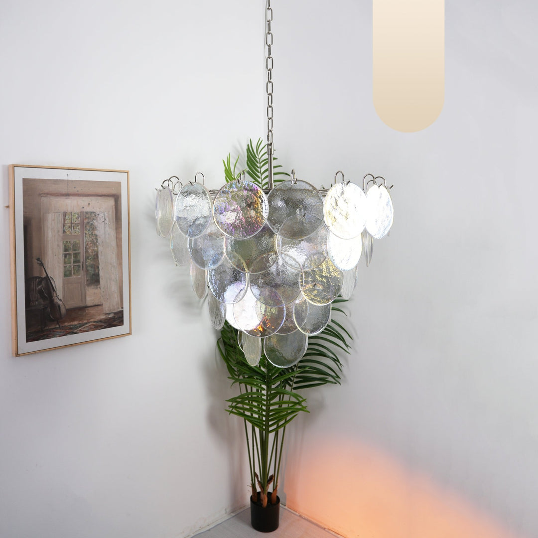 Murano Disc Iridescent Chandelier - Vakkerlight