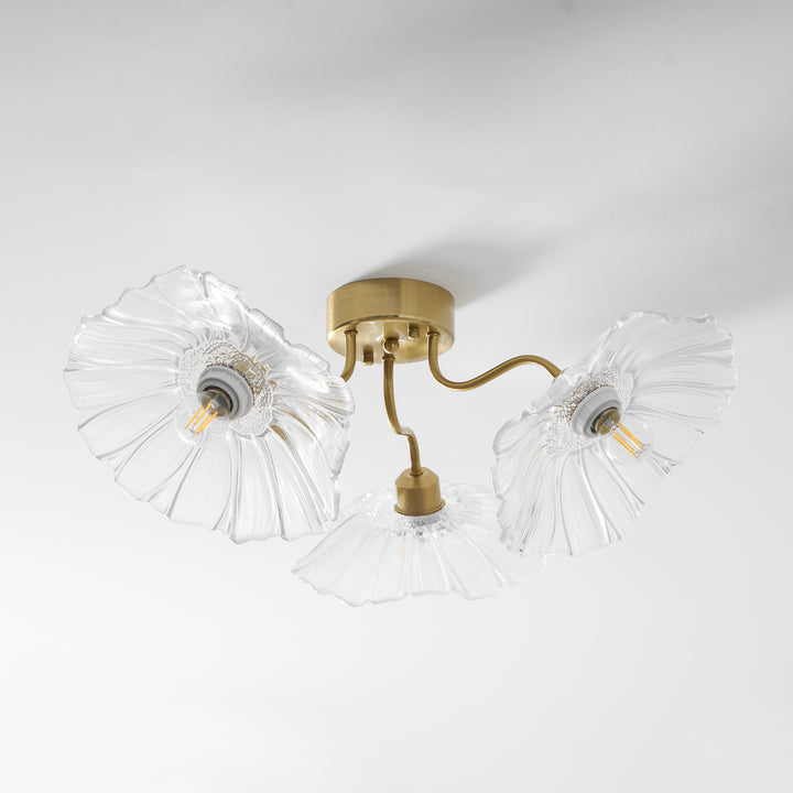 Lampada da soffitto in vetro foglia di loto