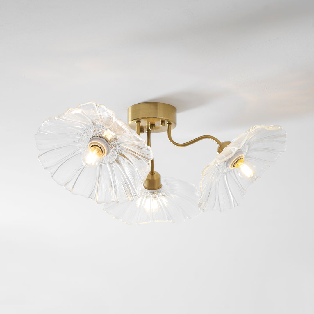 Lampada da soffitto in vetro foglia di loto
