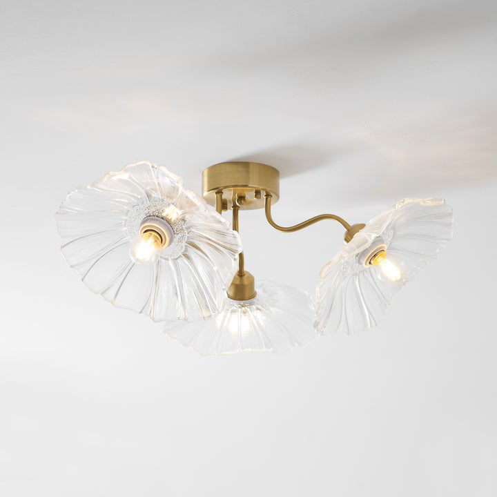 Lampada da soffitto in vetro foglia di loto