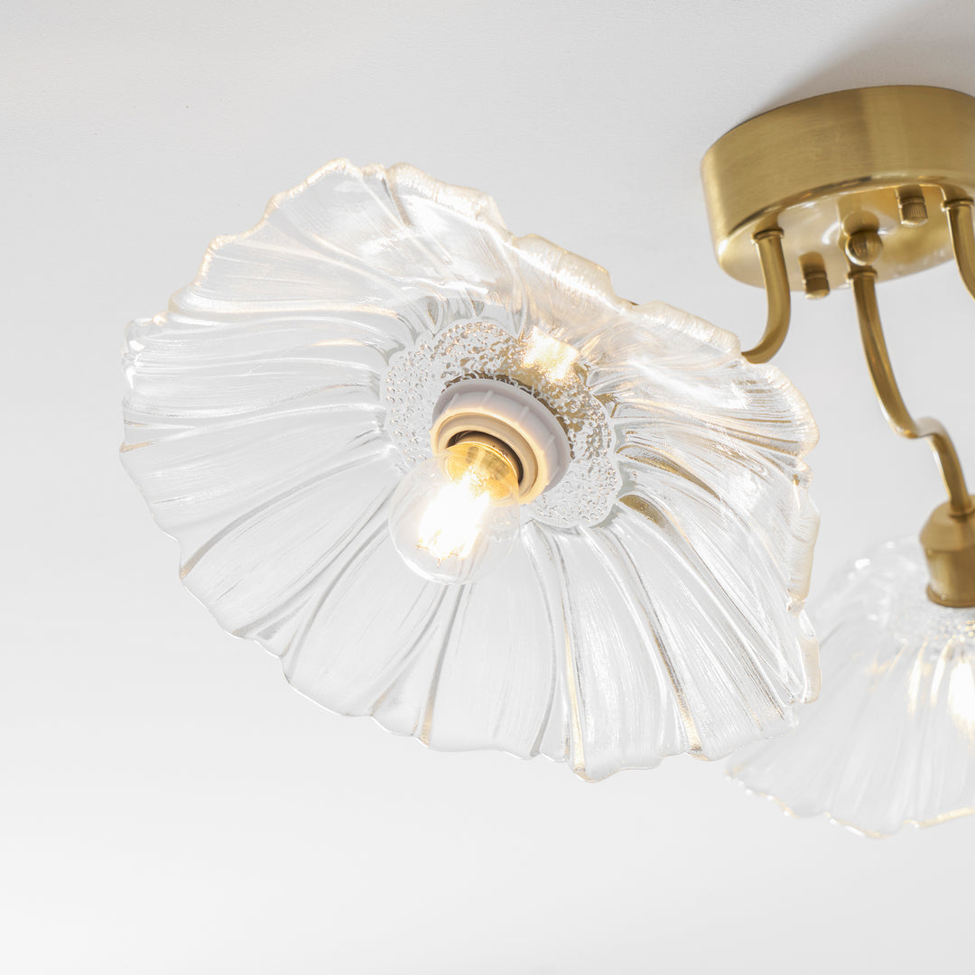 Lampada da soffitto in vetro foglia di loto