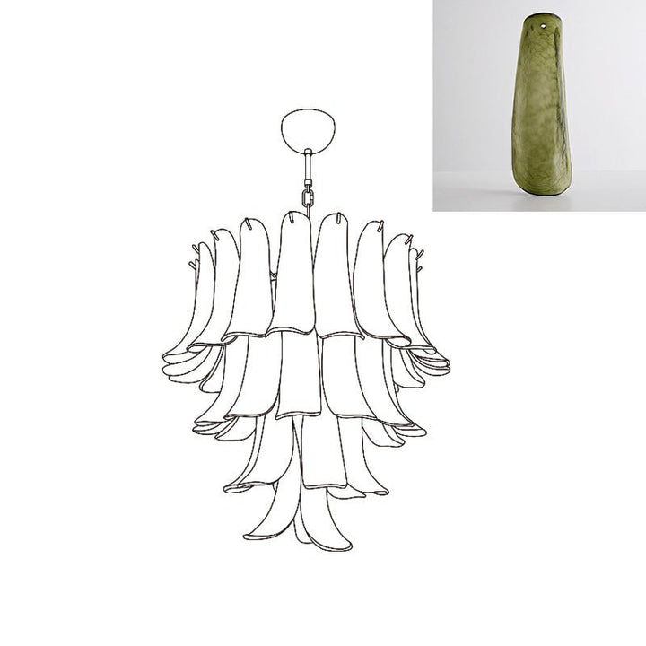 Murano Glass Petals Chandelier - Vakkerlight