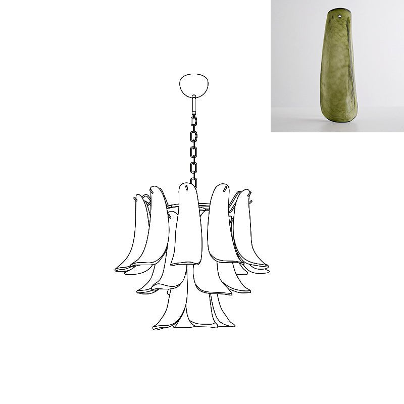 Murano Glass Petals Chandelier - Vakkerlight