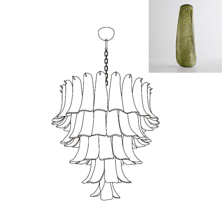 Murano Glass Petals Chandelier - Vakkerlight