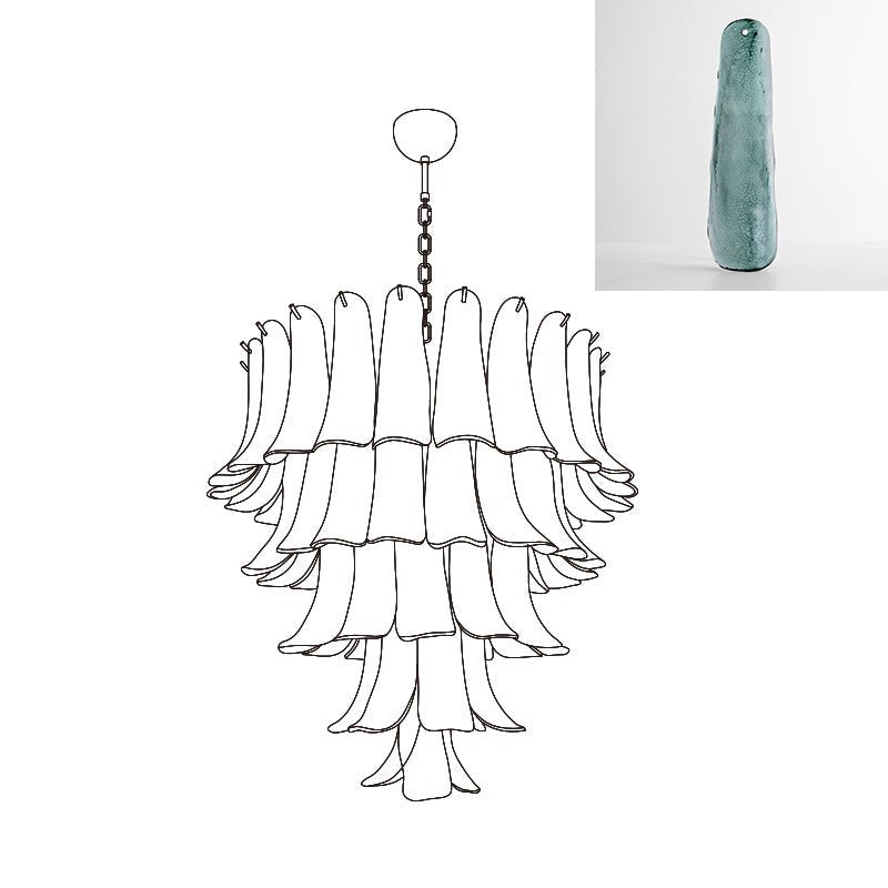 Murano Glass Petals Chandelier - Vakkerlight