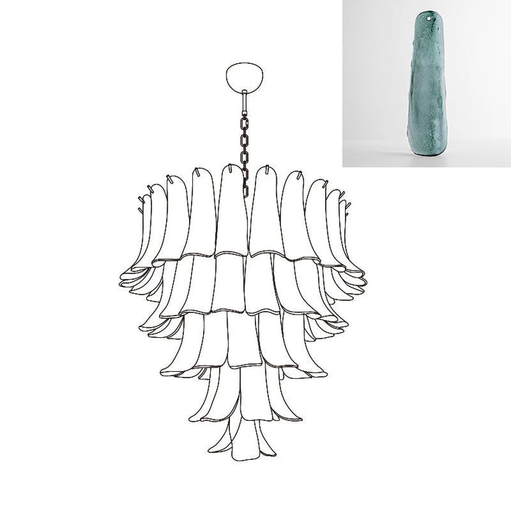 Murano Glass Petals Chandelier - Vakkerlight