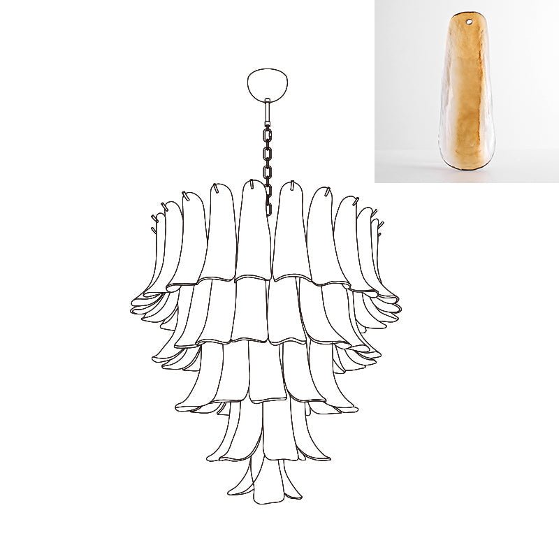 Murano Glass Petals Chandelier - Vakkerlight