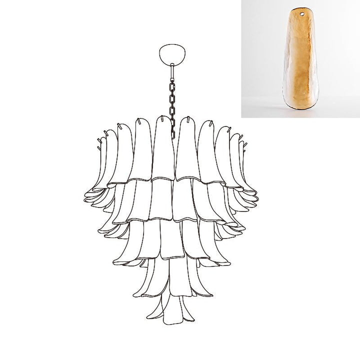 Murano Glass Petals Chandelier - Vakkerlight