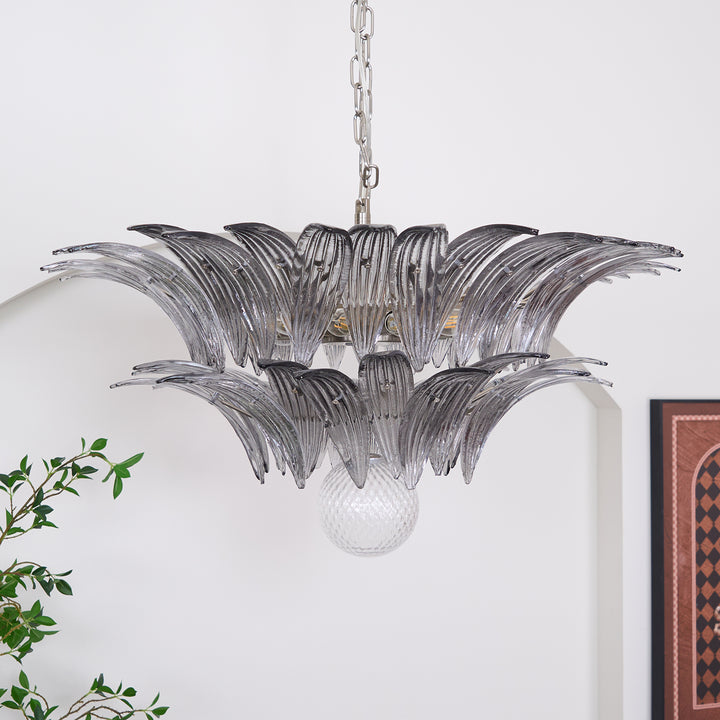 Murano Palmette Transparent Chandelier