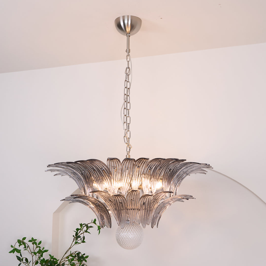 Murano Palmette Transparent Chandelier