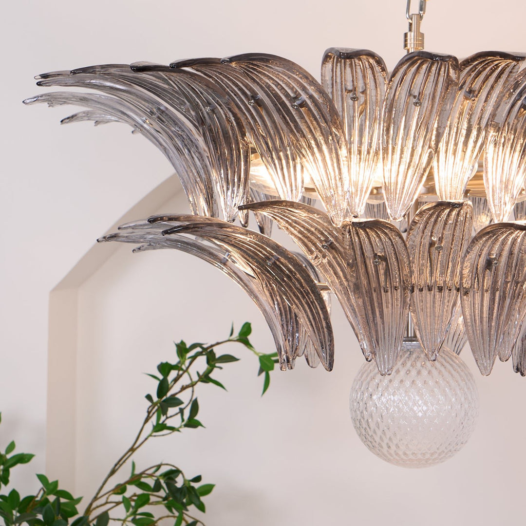 Murano Palmette Transparent Chandelier - Vakkerlight