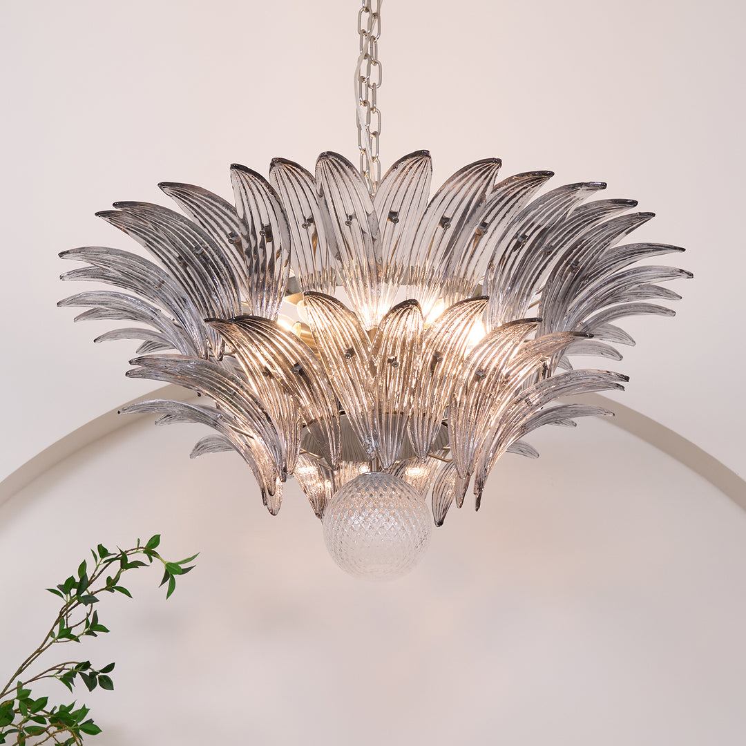 Murano Palmette Transparent Chandelier