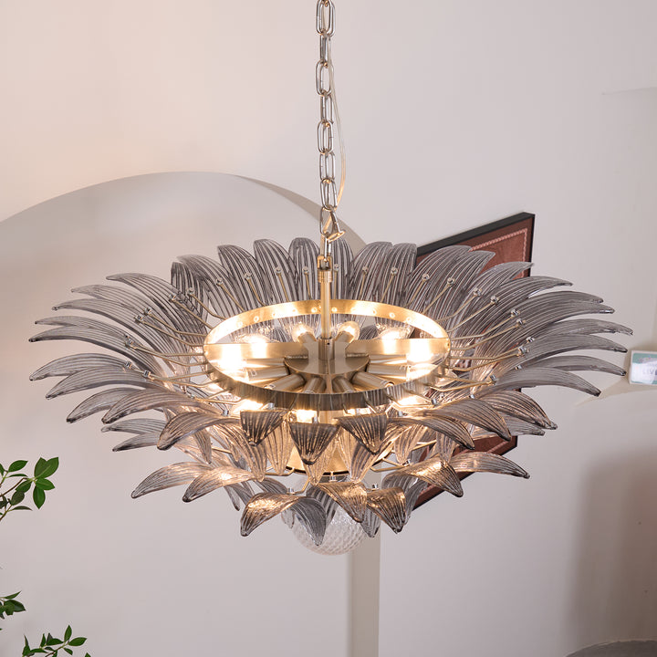 Murano Palmette Transparent Chandelier