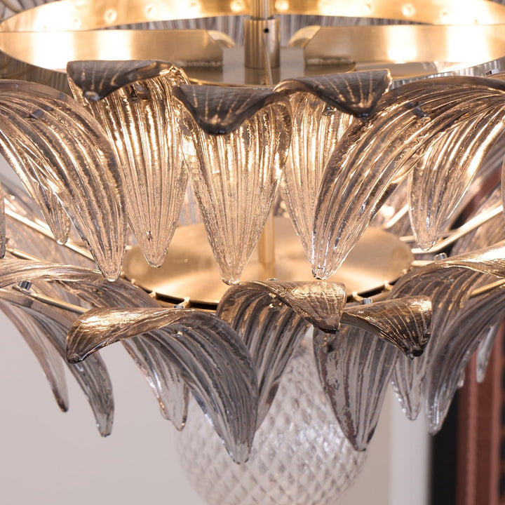 Murano Palmette Transparent Chandelier - Vakkerlight