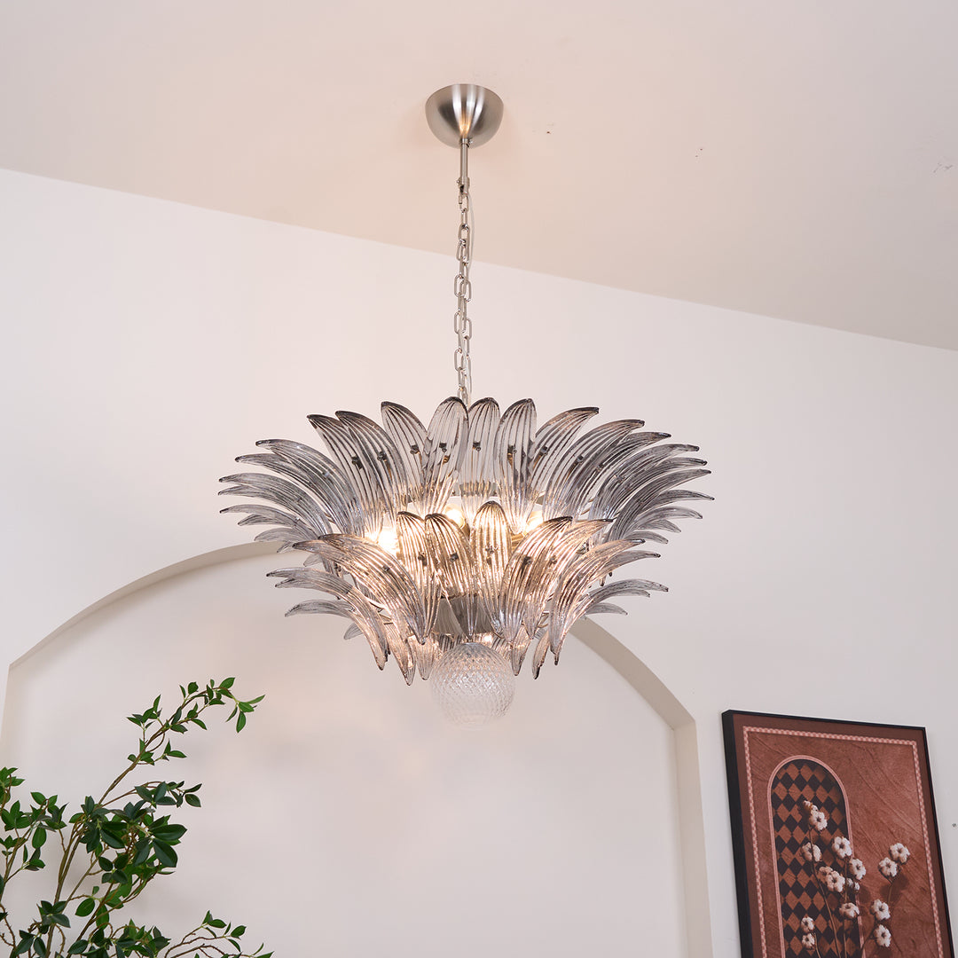 Murano Palmette Transparent Chandelier