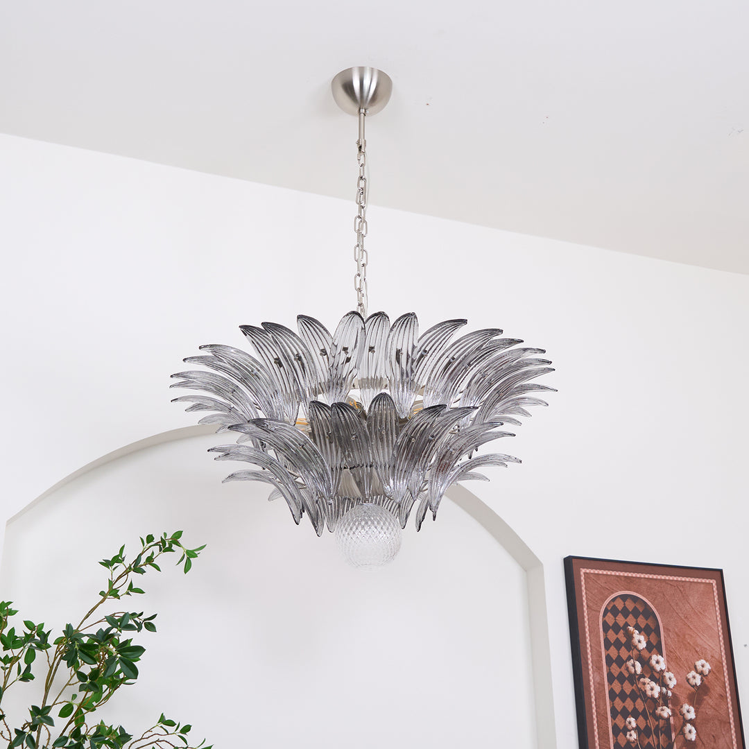 Murano Palmette Transparent Chandelier