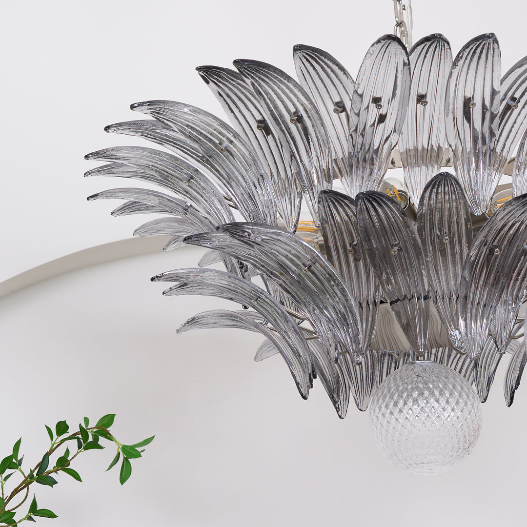 Murano Palmette Transparent Chandelier