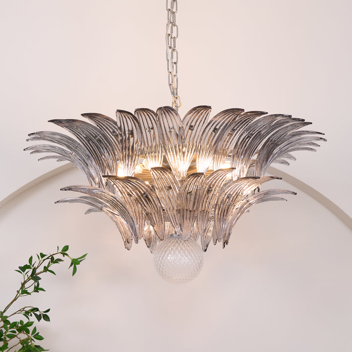 Murano Palmette Transparent Chandelier