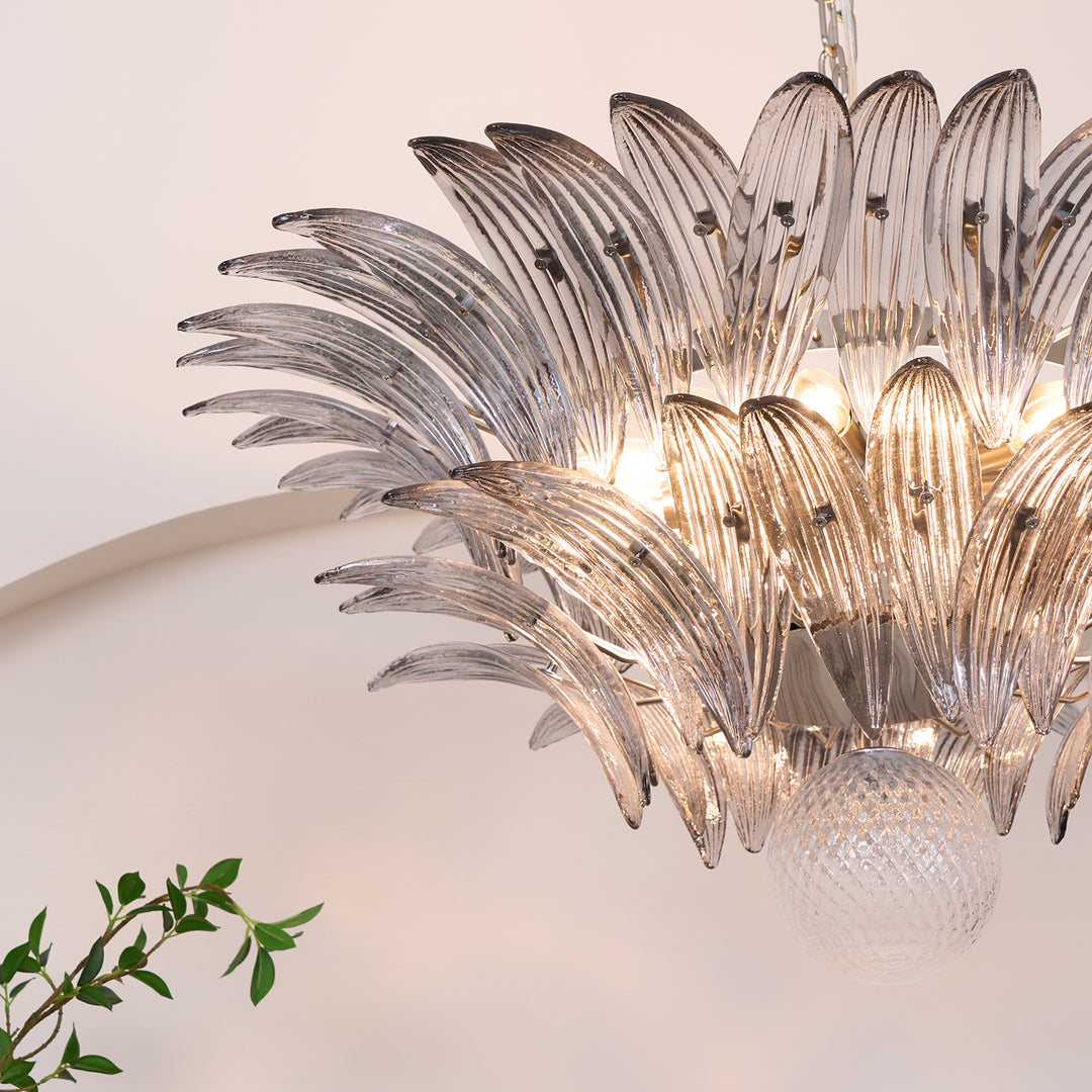 Murano Palmette Transparent Chandelier