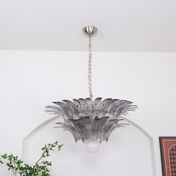 Murano Palmette Transparent Chandelier