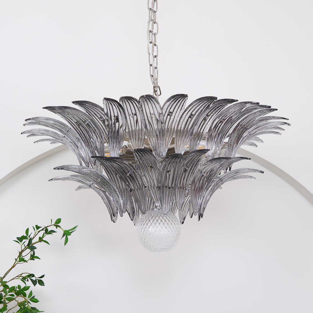 Murano Palmette Transparent Chandelier