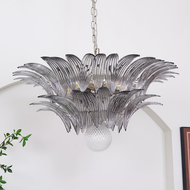 Murano Palmette Transparent Chandelier