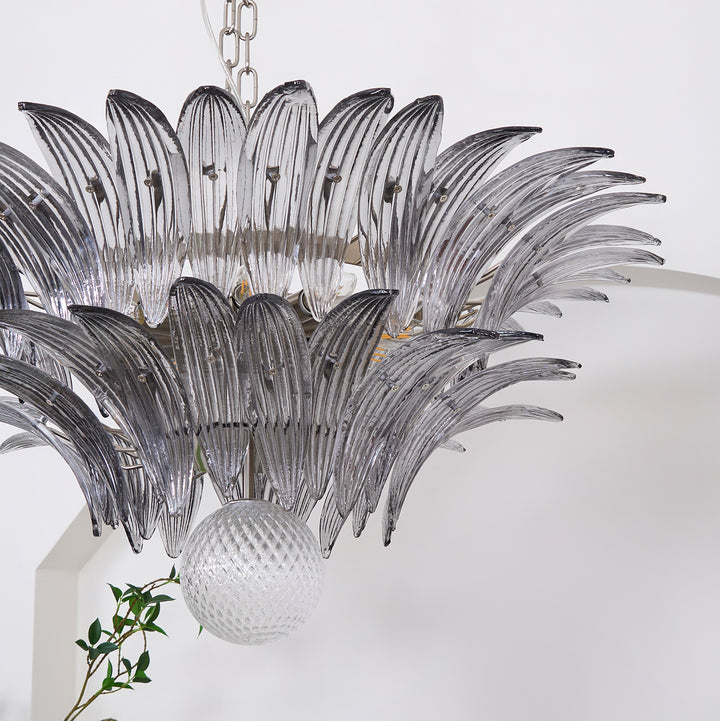 Murano Palmette Transparent Chandelier