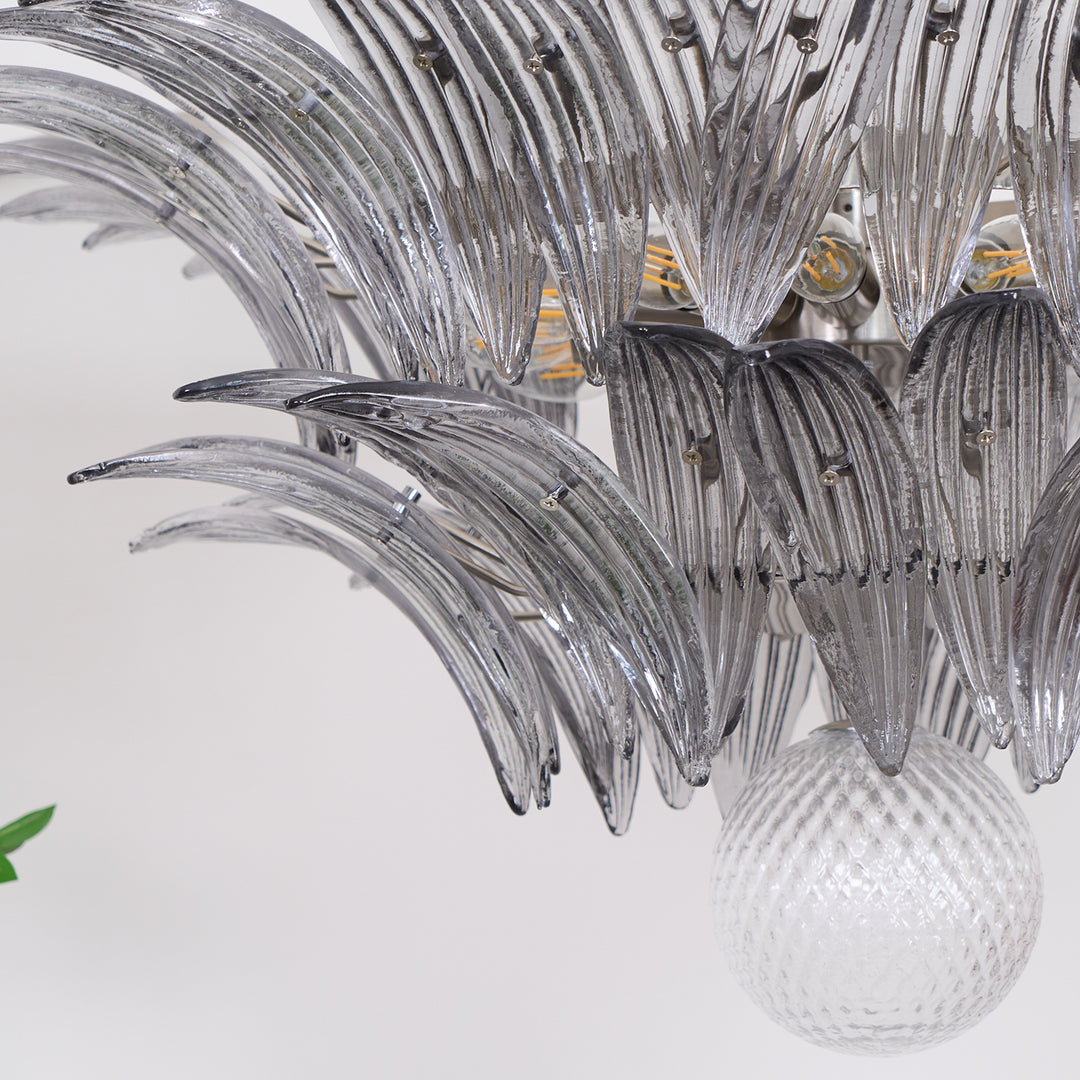 Murano Palmette Transparent Chandelier