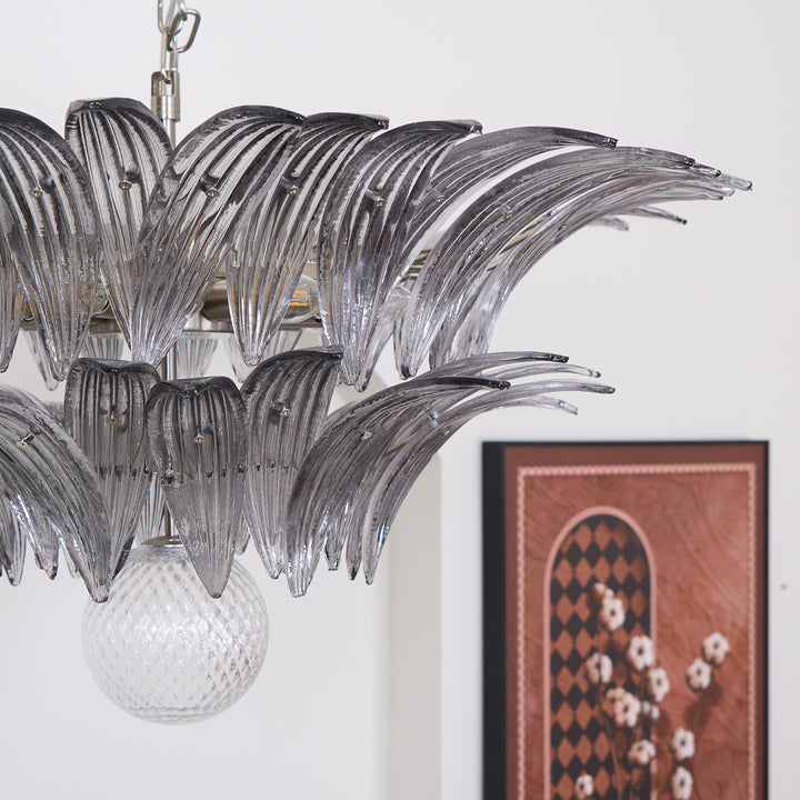 Murano Palmette Transparent Chandelier