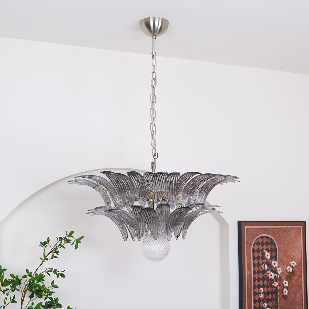 Murano Palmette Transparent Chandelier