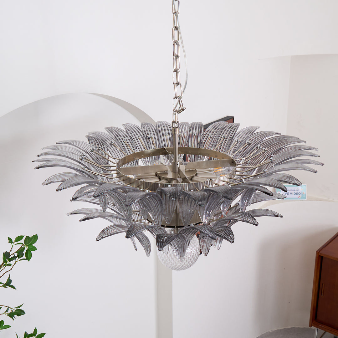 Murano Palmette Transparent Chandelier