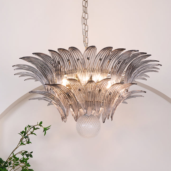 Murano Palmette Transparent Chandelier